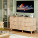 Wood 6 Drawers Dresser, 53.2" W Fluted Modern Dressers for Bedroom