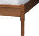 Eridian Walnut Brown Finished Wood and Natural Rattan Full Size Platform Bed