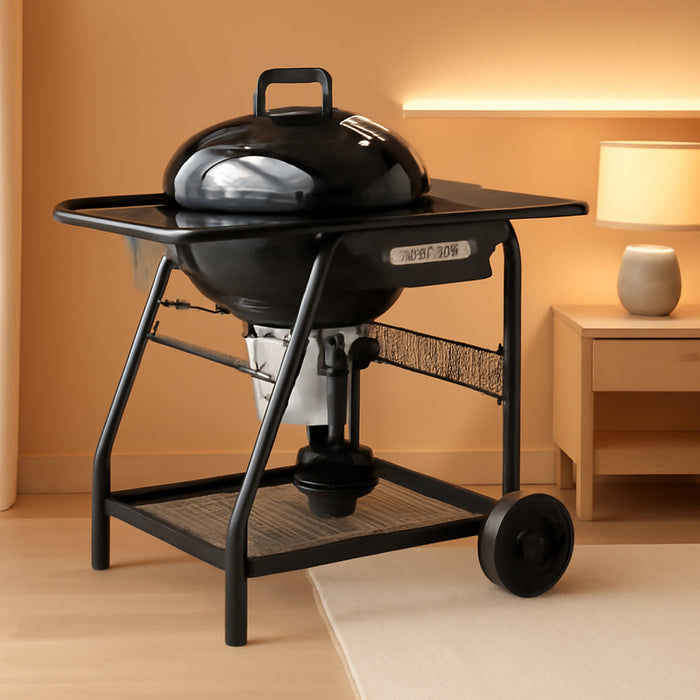 Sns Grills 22-Inch Charcoal Grill and Smoker — Masterkettle with Patented Slow ‘N Sear Deluxe Insert, 304 Stainless Easyspin Grate, Integrated Side Table, 10-Year Warranty.