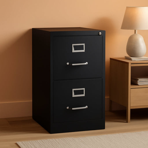 Hirsh Industries 25" Deep Commercial 2 Drawer Letter Size High Side Vertical File Cabinet Color: Black