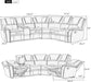 Faux Leather Reclining Sectional Sofa with LED Lights