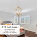 4-Light Gold Farmhouse Chandelier Iron Lantern Pendant Light