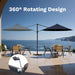 10Ft Cantilever Patio Umbrella, round Large Outdoor Umbrella with 360-Degree Rotation, Hanging Offset Market Sun Umbrella, Easy Tilt and Heavy-Duty Frame, for Patio Backyard Garden, Navy Blue