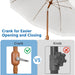 9Ft Patio Umbrella with Tassels, Fringe Portable Beach Umbrella, Umbrella Outdoor Patio with Crank Operating Mechanism, Tilting Aluminum Pole, Fiberglass Ribs for Garden, Pool, Cream