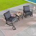 3-Piece Metal Patio Conversation Set with Grey Cushions