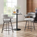 Counter Height Bar Stools with Full Back – Swivel Counter Stools Set of 2 with Linen Padded Back, Metal Footrest, Modern Barstools for Kitchen Counter, Island, Dining Room, Grey 24 Inch