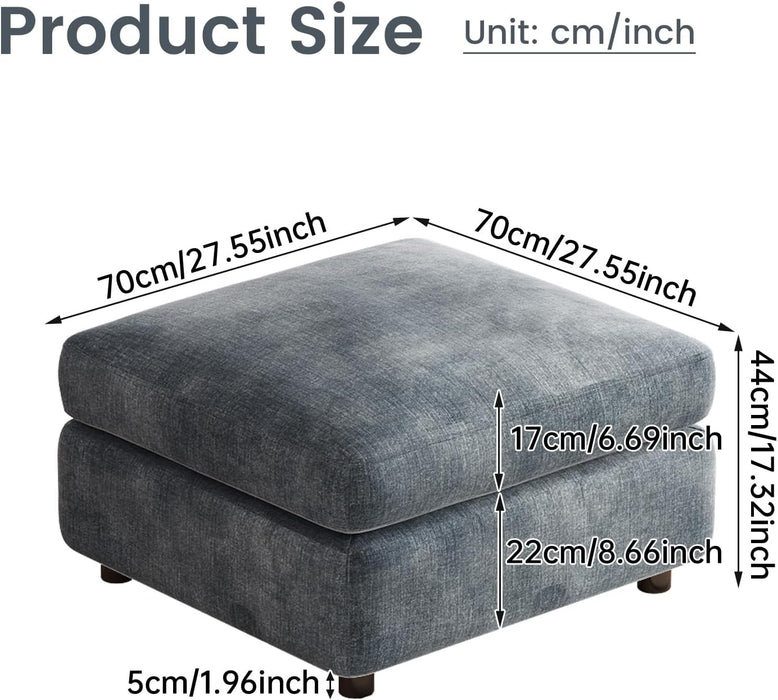 Modern Sofa Ottoman, Storage Couch Ottoman for Sectional Sofa, Multi-Functional Upholstered Footstool, Shoe Stool, Padded Seat for Living Room, Home, Apartment, Dorm, Office, 330LBS Capacity