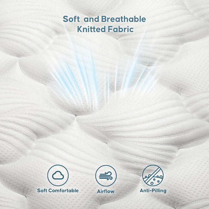 Queen Mattress, 12 Inch Queen Size Mattress in a Box, Upgraded Hybrid Mattresses Pocket Springs, Motion Isolation, Pressure Relief, Medium Firm, Breathable Comfort