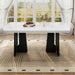 63" Faux Marble Dining Table for 4-6, Rectangle, White
