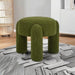 Hugo 20.5" round Fully Upholstered Ottoman, Moss Green Boucle