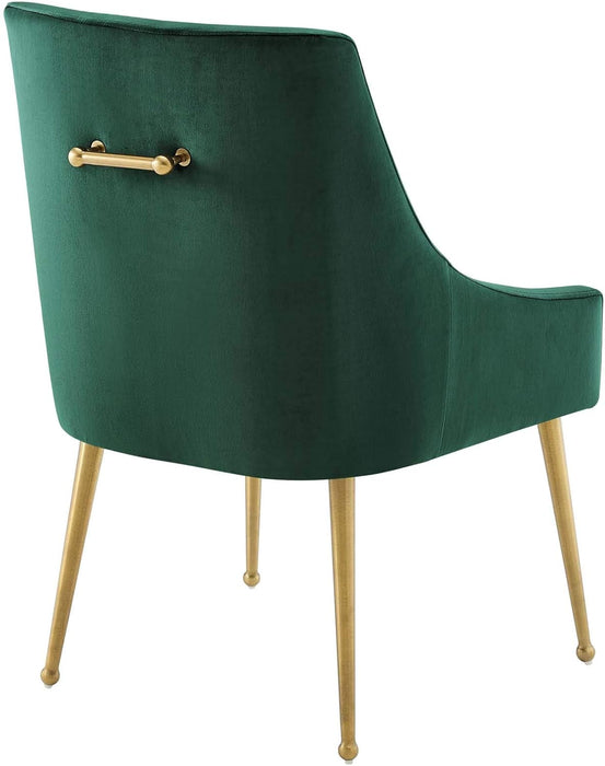 Discern Upholstered Performance Velvet Dining Chair, Green