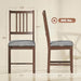 Wooden Dining Chairs Set of 2 with Slat Back, Farmhouse, Walnut