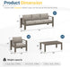 4-Piece Outdoor Patio Furniture Set, Outdoor Sectional Furniture with Upgraded Cushions, Outdoor Conversation Seating Set for Balcony, Garden, Deck, Backyard, Beige