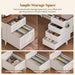 Farmhouse L Shaped Office Desk with 6 Drawer, Reversible Computer Desk with Power Outlet, Hutch for Home Office/Two Person, Corner Desk with File Drawer & Printer Storage Shelves, White