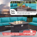 7 Pieces Patio Furniture Set, Rattan Outdoor Conversation Sets W/43In Propane Fire Pit Table and 4 Inch Cushion(Blue)
