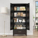 75In Black Industrial Pantry Cabinetry With Drawers