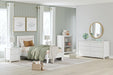 Signature Design by Ashley Hallityn Casual Twin Panel Platform Bed, Foundation or Box Spring Not Needed, White