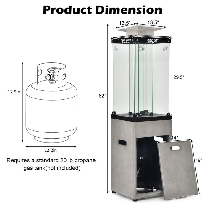 41,000 BTU Propane Patio Heater with Metal Hood