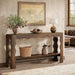 63 Inch Entryway Table, Modern Rustic Entry Table with Scalloped Edge & Storage Shelf, Accent Narrow Long Sofa Table behind Couch Console Tables for Entryway, Living Room, Dark Brown