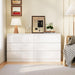 White Wood Dresser for Bedroom, 3 Drawer Dresser for Clothes Storage, Modern Dressers with Wide Drawers, Wide Wooden Chest Drawers for Living Room, Entryway, TV Stand