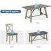 Rustic Gray Wooden 6-Piece Dining Table Set with Cushioned Chairs and Bench
