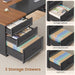 78.7" L Shaped Executive Desk with Charging Station, Large Home Office Computer Desk with File Drawers & Adjustable Storage Cabinet, CPU Stand, Modern L Desk for Business, Black + Brown