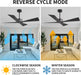 54" Wet Rated Outdoor Ceiling Fan without Lights, 4 ABS Plastic Blades, Reversible DC Motor, 6-Speed Remote Control, Waterproof Ceiling Fan No Lights for Patio Porch Gazebo Garage, Black