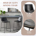 Bar Stools Set of 2, Faux Leather Barstools with Metal Legs | Counter Height 30 Inch Design, Armless with Back, Comfortable, Modern Finish, Kitchen Island, Black