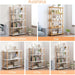 3-Tier Wooden Shelf Bookcase - Modern Open Bookshelf, Free Standing Storage Rack, Multifunctional Display Stand for Home and Office, Oak, Rectangle