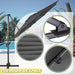 10Ft Cantilever Patio Umbrella, 360° Rotation & Integrated Tilting System Offset Umbrella with 8 Sturdy Ribs, Fade-Resistant & Waterproof for Garden Backyard Poolside Deck