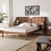 Cascadia Mid-Century Modern Walnut Brown Wood King Size Wingback Platform Bed