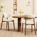 Kitchen Dining Chairs Set of 4 Modern Upholstered Leather Farmhouse Dining Room Chair, Walnut/Beige