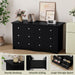 Black Dresser for Bedroom with 6 Drawers, 47.2" Wide Chest Storage Organizer and TV Stand for Living Room, Closet, Hallway, Dormitory
