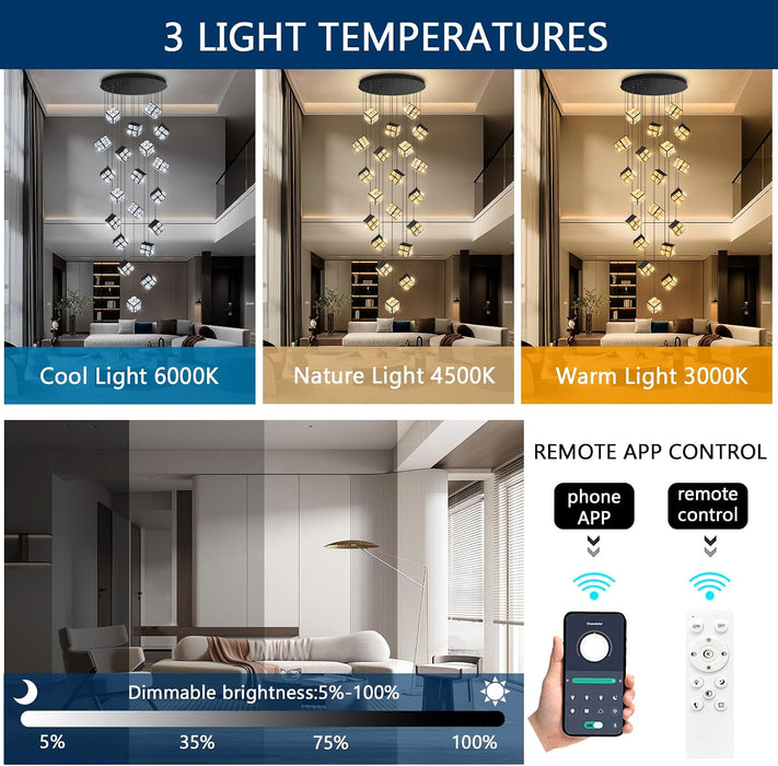 20 Light Black Elegant Chandelier Pendant Lighting