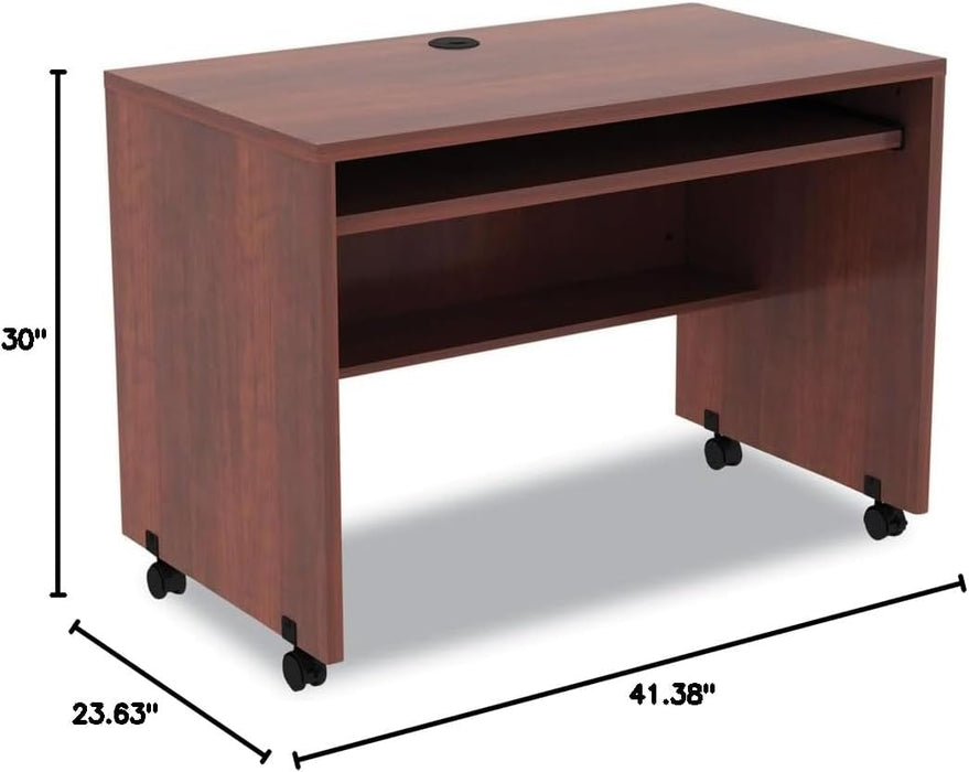 ALE Valencia Mobile Workstation Desk, 41 3/8 X 23 5/8 X 29 7/8, Med Cherry