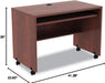 ALE Valencia Mobile Workstation Desk, 41 3/8 X 23 5/8 X 29 7/8, Med Cherry