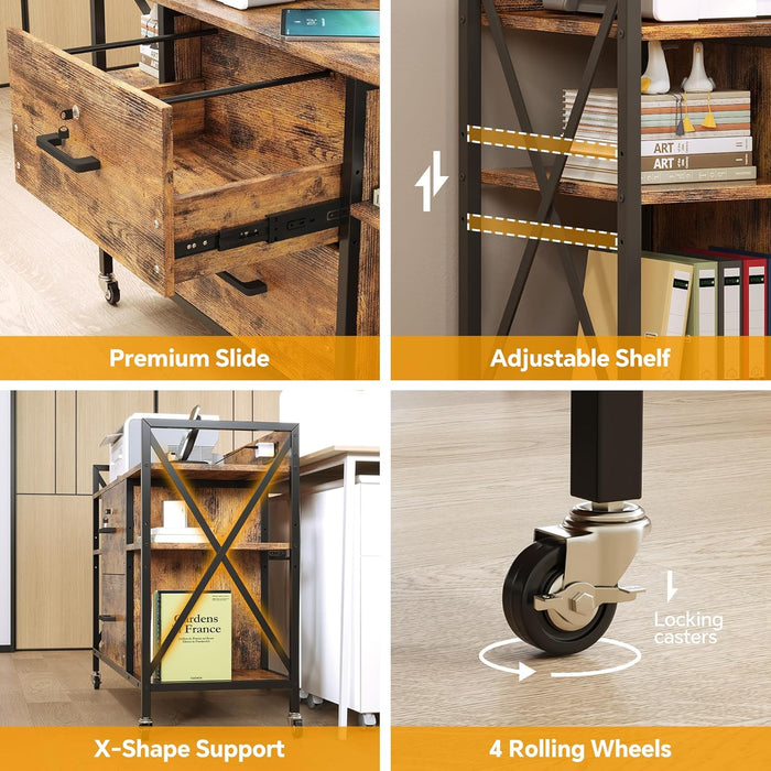 Lockable Industrial Grade File Cabinet Power Outlets