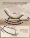 Outdoor Rocking Chair with Extendable Footrest, Removable Cushion