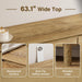 63" Wide 9 Drawer Wood Dresser for Bedroom with Legs, Natural Oak