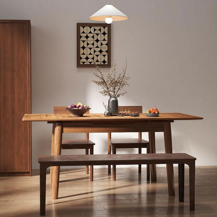 40"-52" Solid Wood Extendable Dining Tables for 2-6 Walnut