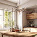 French Country Six Light Distressed Wood Chandelier