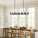 Black Farmhouse Dining Room Linear Chandelier Fixture