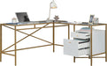 Harper Heights L-Desk, White Finish