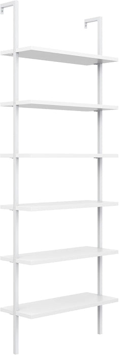 Matte White IndustrialGrade Bookshelf With Six Shelves