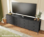 70 Inch Black Dresser for Bedroom, TV Stand for 65, 75, 80 Inch TV, 12 Fabric Drawer Long Dresser, Wide Chest of Drawer, Storage Units for Living Room