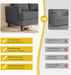 89 Inch ThreeSeater Upholstered Sofa DarkGrey LivingRoom