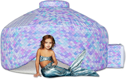 Air Tent for Kids (77” X 50”) Builds in 30 Sec, Toddler Tents Indoor for Imaginative Play, Spacious Kids Forts Indoor Playhouse for Boys & Girls Ages 3-14 (Fan Not Incl) (Mermaind Magic Fort)