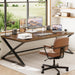 Large Desk for Home Office, 78.7" Extra Long Computer Desk Rustic Brown