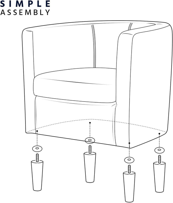 Deluxe Blue Velvet Upholstered Barrel Armchair Set