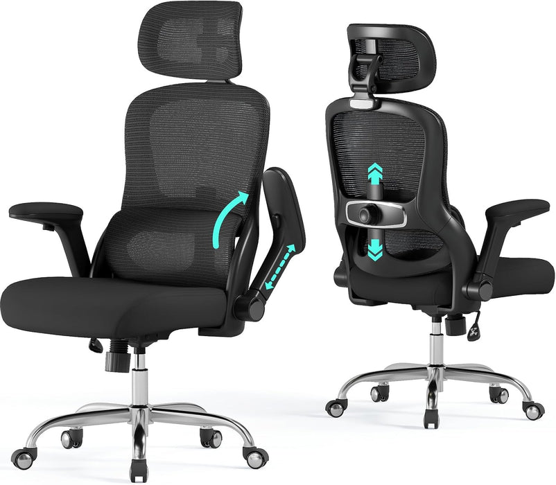 Ergonomic Office Chair - 330LBS Computer Desk Chair with Headrest&Lumbar